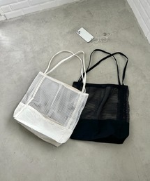 キャンバスボトムメッシュトートバッグ