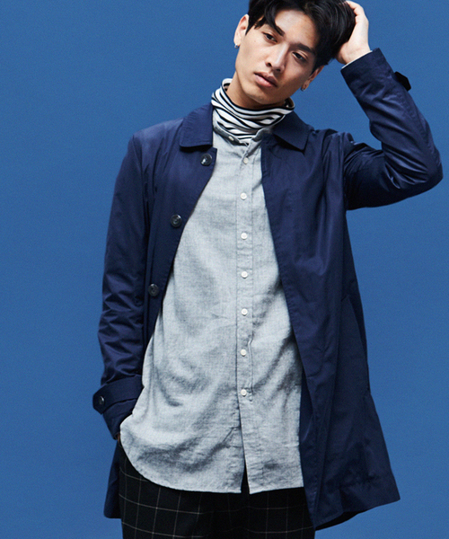 WEGO（ウィゴー）の「WEGO/ライトステンカラーコート（ステンカラーコート・メンズ・ネイビー/ワイン・MEDIUM/LARGE）」の2枚目の写真