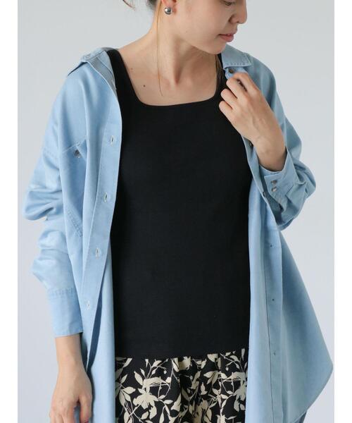 Lugnoncure（ルノンキュール）の「空紡糸テレコタンクトップ（タンクトップ・レディース・オフホワイト/ベージュ/ブラック・F）」の2枚目の写真