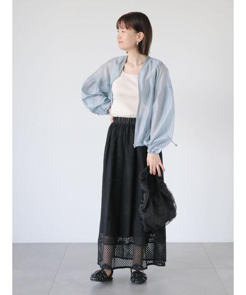 Lugnoncure（ルノンキュール）の「空紡糸テレコタンクトップ（タンクトップ・レディース・オフホワイト/ベージュ/ブラック・F）」の6枚目の写真