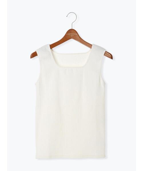 Lugnoncure（ルノンキュール）の「空紡糸テレコタンクトップ（タンクトップ・レディース・オフホワイト/ベージュ/ブラック・F）」の8枚目の写真