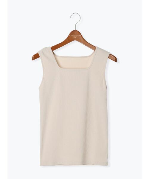 Lugnoncure（ルノンキュール）の「空紡糸テレコタンクトップ（タンクトップ・レディース・オフホワイト/ベージュ/ブラック・F）」の10枚目の写真
