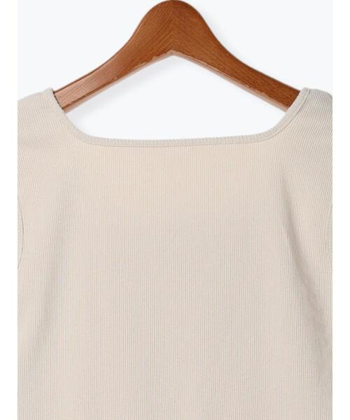 Lugnoncure（ルノンキュール）の「空紡糸テレコタンクトップ（タンクトップ・レディース・オフホワイト/ベージュ/ブラック・F）」の12枚目の写真