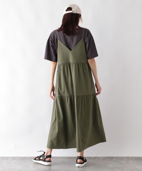 GLOBAL WORK(グローバルワーク)の「お手入れらくらく2WAYキャミワンピース/115349(ワンピース・レディース・ブラウン/ブラック/カーキ・FREE)」の8枚目の写真