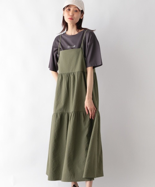 GLOBAL WORK(グローバルワーク)の「お手入れらくらく2WAYキャミワンピース/115349(ワンピース・レディース・ブラウン/ブラック/カーキ・FREE)」の9枚目の写真