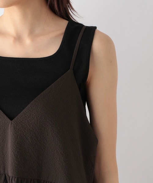 GLOBAL WORK(グローバルワーク)の「お手入れらくらく2WAYキャミワンピース/115349(ワンピース・レディース・ブラウン/ブラック/カーキ・FREE)」の18枚目の写真