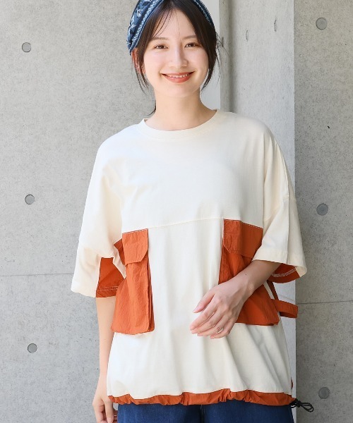 配色BIGポケットTシャツ【大きいサイズ】（Tシャツ/カットソー）｜チチカカ（チチカカ）