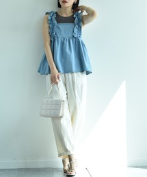 INTERPLANET | デニムフリルデザインキャミ(キャミソール)