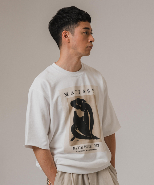 EDIFICE(エディフィス)の「MATISSE(マティス) 別注 アートプリント スウェット Tシャツ(Tシャツ/カットソー・メンズ・ホワイト/ブラック・MEDIUM/LARGE)」の13枚目の写真