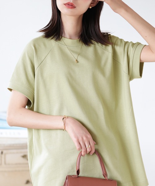 SUNFLOWER EIGHT(サンフラワーエイト)の「オーバーサイズラグランTシャツ(Tシャツ/カットソー・レディース・ライトカーキ/ホワイト/ブラック/ブラウン・M/L)」の1枚目の写真