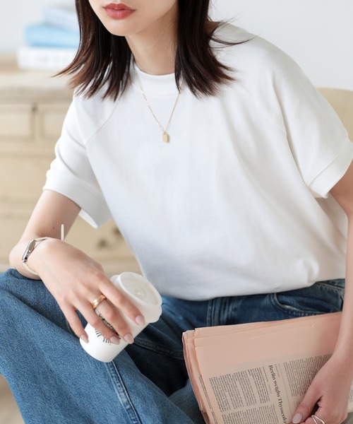SUNFLOWER EIGHT(サンフラワーエイト)の「オーバーサイズラグランTシャツ(Tシャツ/カットソー・レディース・ライトカーキ/ホワイト/ブラック/ブラウン・M/L)」の2枚目の写真