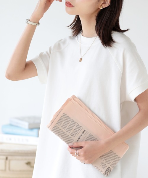 SUNFLOWER EIGHT(サンフラワーエイト)の「オーバーサイズラグランTシャツ(Tシャツ/カットソー・レディース・ライトカーキ/ホワイト/ブラック/ブラウン・M/L)」の8枚目の写真