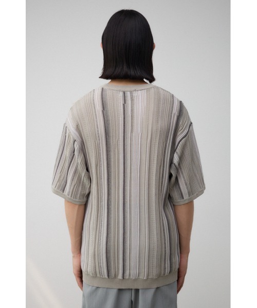 半袖ニット リジー様 部分シアー半袖リブニット | PROPORTION BODY DRESSING