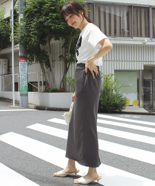 INCEDE（インシード）の「グログランリボン Tシャツ（Tシャツ/カットソー・レディース・ブラック/オフホワイト・M/L/LL）」の15枚目の写真