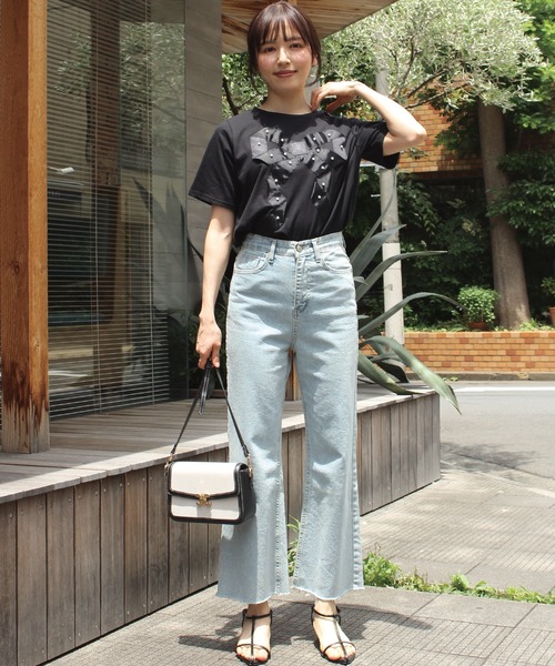 INCEDE（インシード）の「グログランリボン Tシャツ（Tシャツ/カットソー・レディース・ブラック/オフホワイト・M/L/LL）」の8枚目の写真