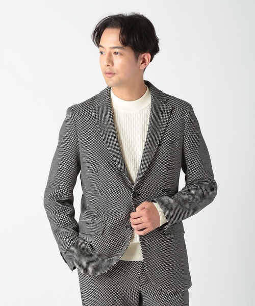 CROWDED CLOSET（クラウデッドクローゼット）の「TRドビーストレッチジャケット（セットアップ対応）（テーラードジャケット・メンズ・グレー/ブラック・03/02/01/04）」の2枚目の写真