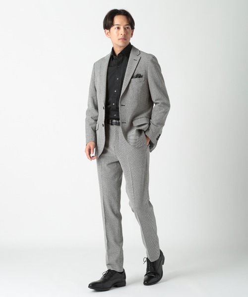 CROWDED CLOSET（クラウデッドクローゼット）の「TRドビーストレッチジャケット（セットアップ対応）（テーラードジャケット・メンズ・グレー/ブラック・03/02/01/04）」の21枚目の写真