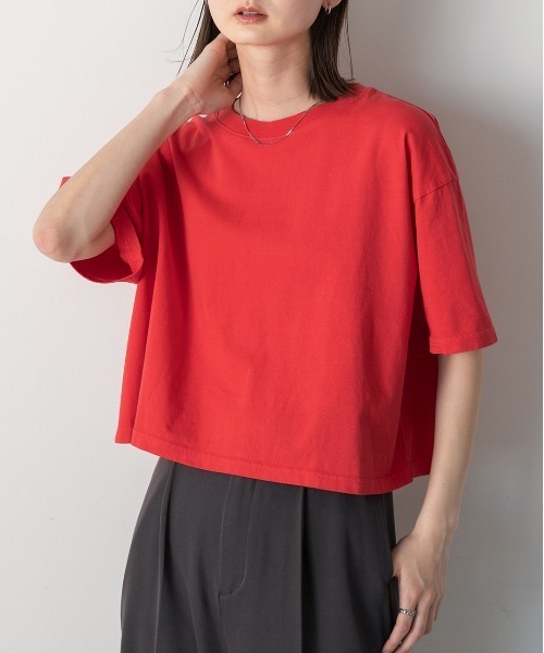 セール】ヴィンテージ風 ピグメントショート丈Tシャツ（Tシャツ