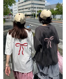 WC | リボンプリントビッグTシャツ(Tシャツ/カットソー)