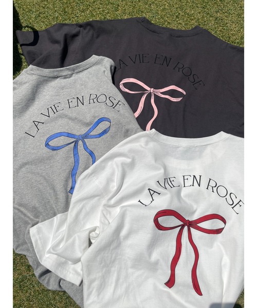 WC(ダブル シー)の「リボンプリントビッグTシャツ(Tシャツ/カットソー・レディース・スミクロ/グレー/ホワイト・FREE)」の18枚目の写真