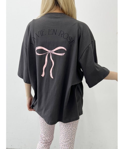 WC(ダブル シー)の「リボンプリントビッグTシャツ(Tシャツ/カットソー・レディース・スミクロ/グレー/ホワイト・FREE)」の8枚目の写真