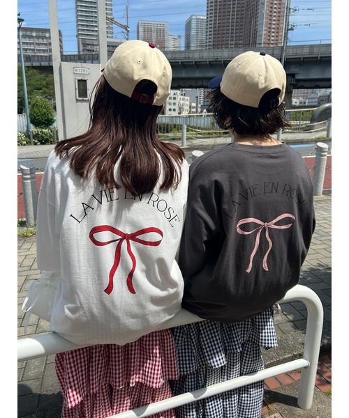 WC(ダブル シー)の「リボンプリントビッグTシャツ(Tシャツ/カットソー・レディース・スミクロ/グレー/ホワイト・FREE)」の20枚目の写真