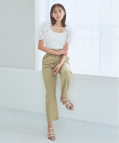 mysty woman（ミスティウーマン）の「ヨークタックテーパードパンツ 135607（スラックス・レディース・ダークブラウン/ベージュ/グレー・FREE）」の16枚目の写真