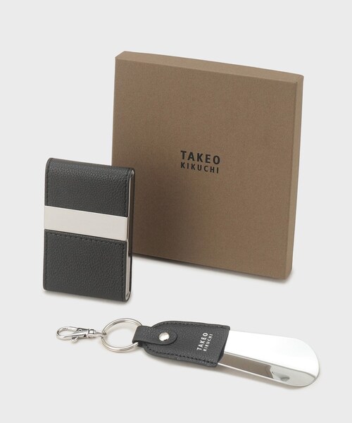 TAKEO KIKUCHI(タケオキクチ)の「【BOXセット】名刺入れ&シューホーンセット(その他小物・メンズ・モスグリーン/ダークグレー/ブラック・00)」の2枚目の写真