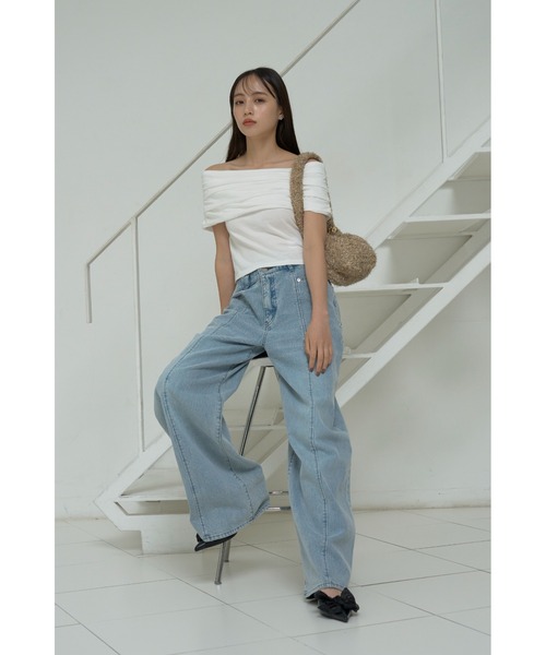 【試着のみ】SNIDEL カットソー ペプラムカットソー（カットソー/Tシャツ）｜SNIDEL（スナイデル