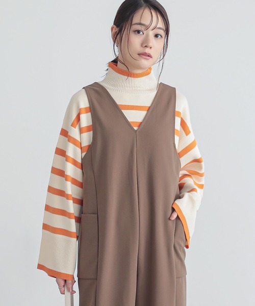 n'OrLABEL(ノアールレーベル)の「『前後2wayドロストサロペット』(サロペット/オーバーオール・レディース・ブラック/ベージュ・1/2)」の9枚目の写真