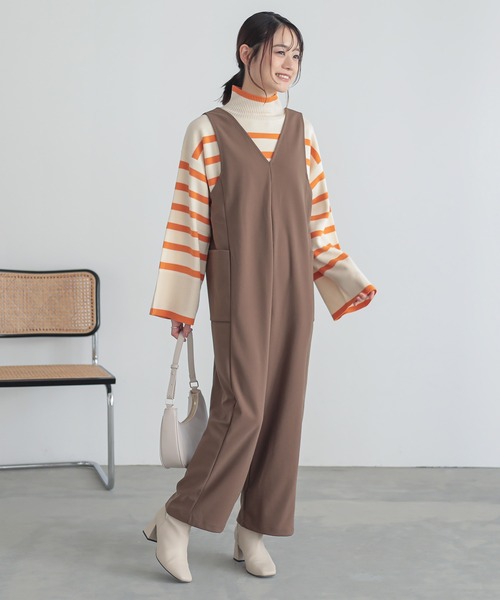 n'OrLABEL(ノアールレーベル)の「『前後2wayドロストサロペット』(サロペット/オーバーオール・レディース・ブラック/ベージュ・1/2)」の8枚目の写真