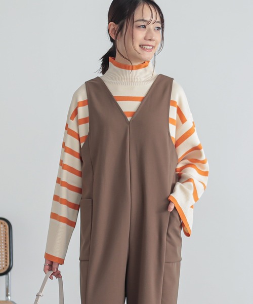 n'OrLABEL(ノアールレーベル)の「『前後2wayドロストサロペット』(サロペット/オーバーオール・レディース・ブラック/ベージュ・1/2)」の10枚目の写真