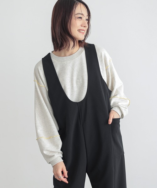 n'OrLABEL(ノアールレーベル)の「『前後2wayドロストサロペット』(サロペット/オーバーオール・レディース・ブラック/ベージュ・1/2)」の7枚目の写真