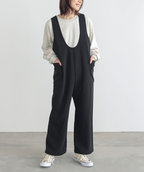 n'OrLABEL(ノアールレーベル)の「『前後2wayドロストサロペット』(サロペット/オーバーオール・レディース・ブラック/ベージュ・1/2)」の5枚目の写真