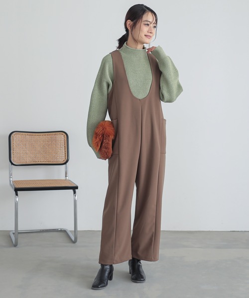 n'OrLABEL(ノアールレーベル)の「『前後2wayドロストサロペット』(サロペット/オーバーオール・レディース・ブラック/ベージュ・1/2)」の20枚目の写真