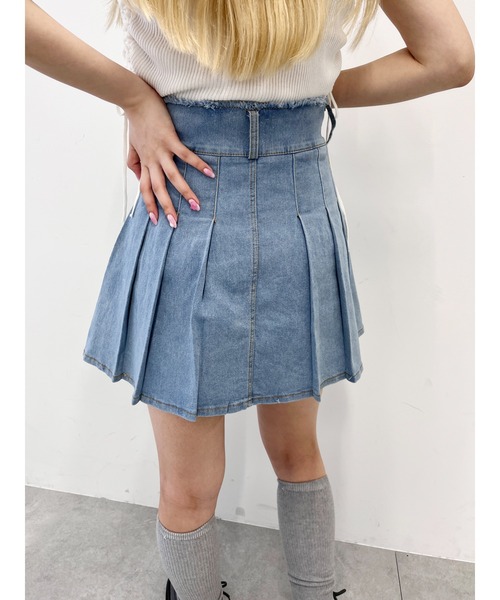 PHILLY（フィリー）の「【PHILLY】ポケットデニムプリーツスカート（デニムスカート・レディース・ブラック/ブルー・FREE）」の8枚目の写真