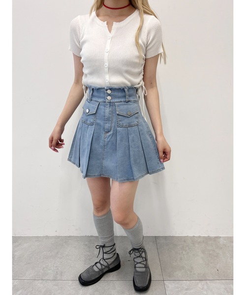 PHILLY（フィリー）の「【PHILLY】ポケットデニムプリーツスカート（デニムスカート・レディース・ブラック/ブルー・FREE）」の11枚目の写真