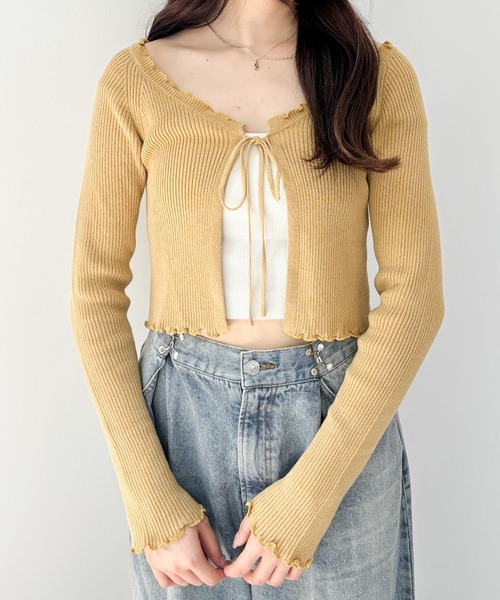 セール】コンパクトフリルカーディガン 144359（カーディガン/ボレロ