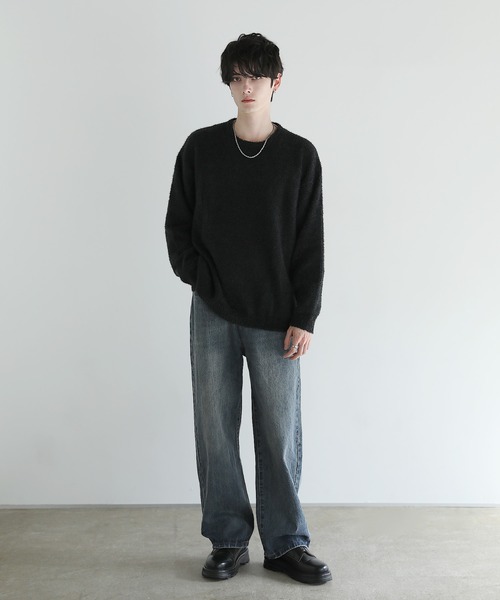 ○★新品 未使用 エンタイアスタジオ ヘビーニットセーター ワイドスリーブ 黒S ○☆新品未使用 エンタイアスタジオ ヘビーニットセーター ワイド