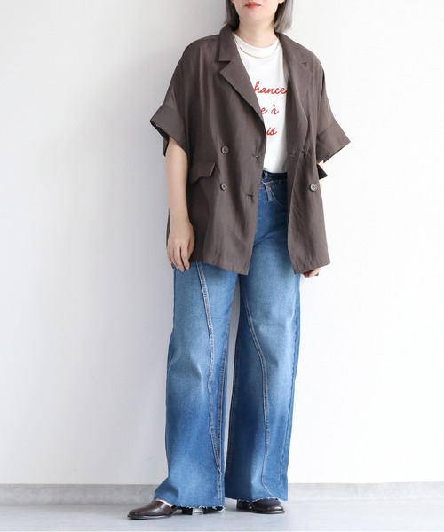 cepo(セポ)の「リメイクデニムワイドパンツ(デニムパンツ・レディース・グレー/ブルー系2・M/S/L)」の3枚目の写真