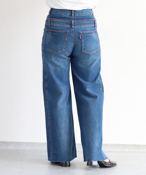 cepo(セポ)の「リメイクデニムワイドパンツ(デニムパンツ・レディース・グレー/ブルー系2・M/S/L)」の14枚目の写真