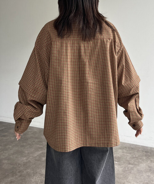 CPCM（シーピーシーエム）の「デタッチャブルチェックフィッシングシャツ（シャツ/ブラウス・レディース・ブルー/カーキ/イエロー/ブラウン・MEDIUM/LARGE）」の14枚目の写真