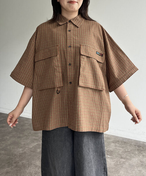 CPCM（シーピーシーエム）の「デタッチャブルチェックフィッシングシャツ（シャツ/ブラウス・レディース・ブルー/カーキ/イエロー/ブラウン・MEDIUM/LARGE）」の16枚目の写真