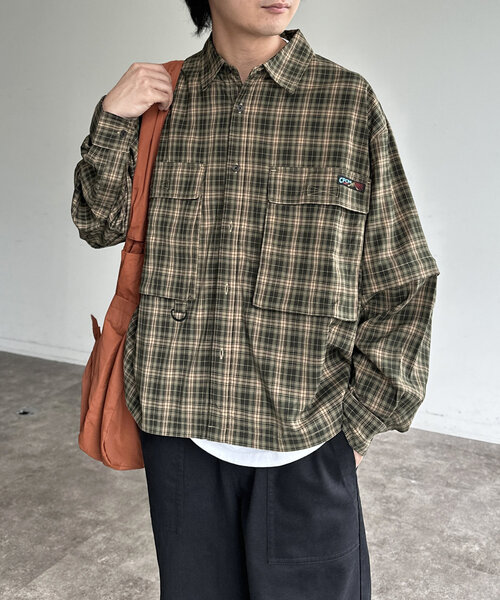 CPCM（シーピーシーエム）の「デタッチャブルチェックフィッシングシャツ（シャツ/ブラウス・レディース・ブルー/カーキ/イエロー/ブラウン・MEDIUM/LARGE）」の20枚目の写真