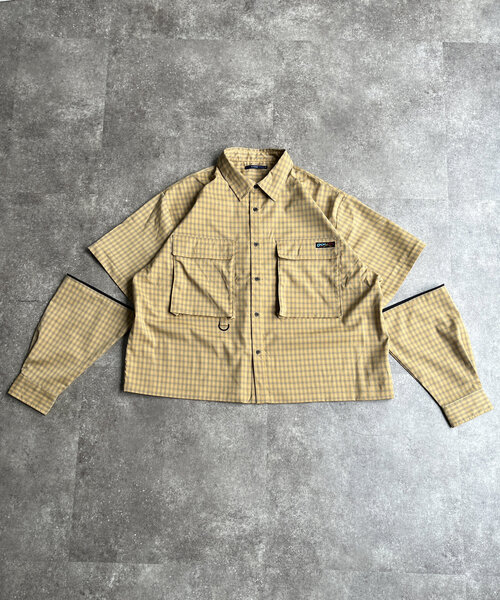 セール】デタッチャブルチェックフィッシングシャツ（シャツ
