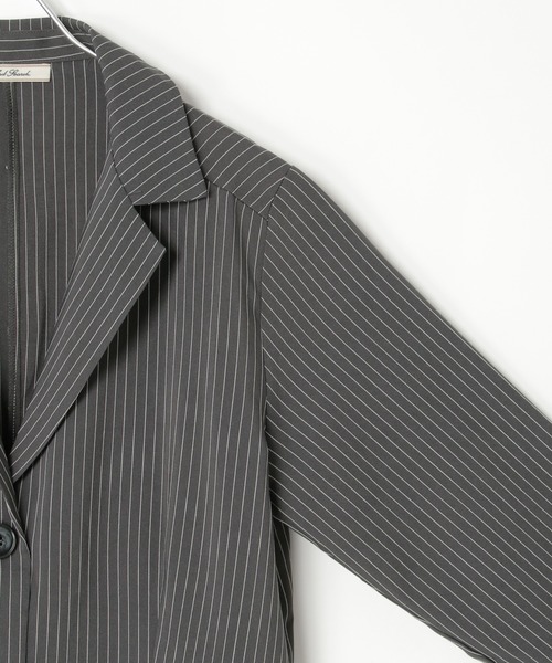 notch.（ノッチ）の「ストライプテーラージャケット（テーラードジャケット・レディース・チャコール/グレー・M）」の6枚目の写真