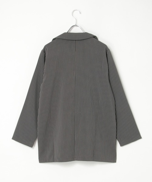 notch.（ノッチ）の「ストライプテーラージャケット（テーラードジャケット・レディース・チャコール/グレー・M）」の4枚目の写真
