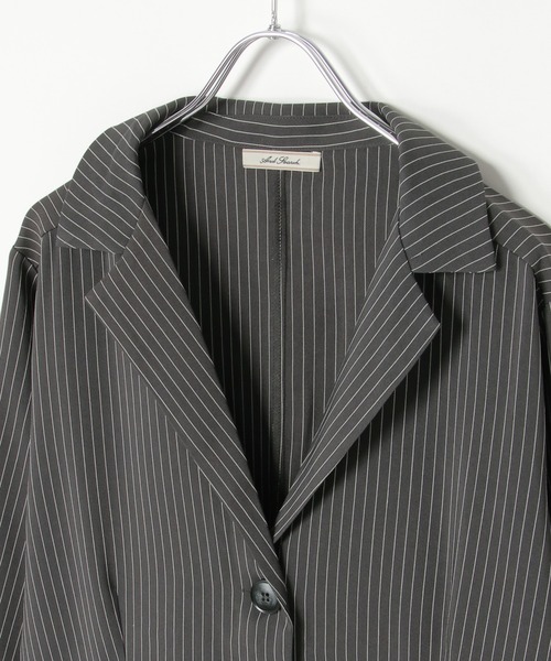 notch.（ノッチ）の「ストライプテーラージャケット（テーラードジャケット・レディース・チャコール/グレー・M）」の5枚目の写真
