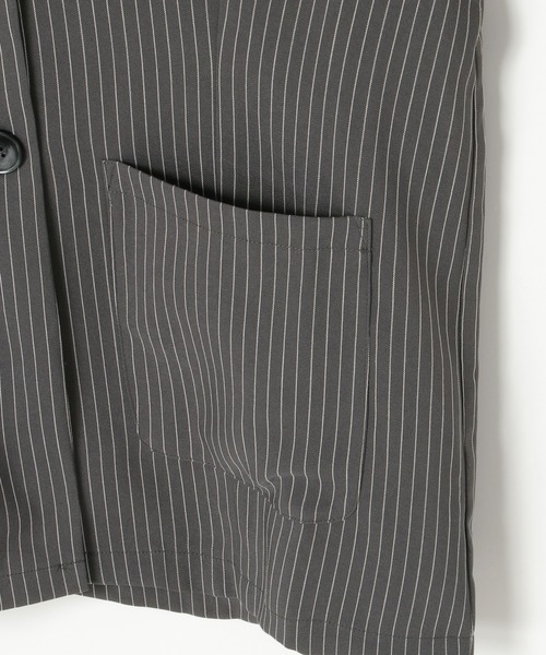notch.（ノッチ）の「ストライプテーラージャケット（テーラードジャケット・レディース・チャコール/グレー・M）」の8枚目の写真