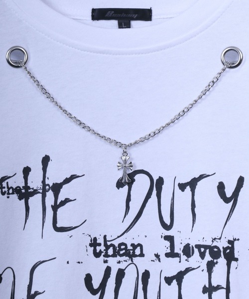 ANPAS（アンパス）の「Hard Graphic T-Shirt with Necklace/ハードグラフィック ネックレス付き 長袖Tシャツ ロンT ストリート 蝶柄 バタフライ柄 ストリート 韓国（Tシャツ/カットソー・メンズ・ホワイト系その他/ブラック系その他/ホワイト系その他2/ブラック系その他2・M/L）」の14枚目の写真